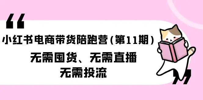 小红书电商带货陪跑营(第11期)无需囤货、无需直播、无需投流（送往期10套）