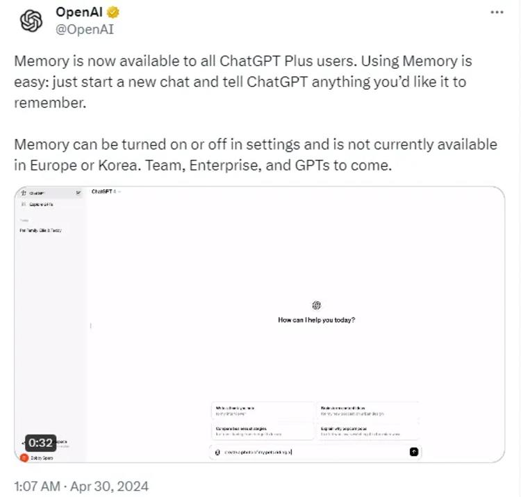 【OpenAI：记忆功能向ChatGPT….-航海圈
