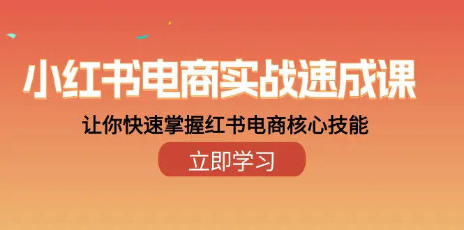 小红书电商实战速成课，让你快速掌握红书电商核心技能（28课）