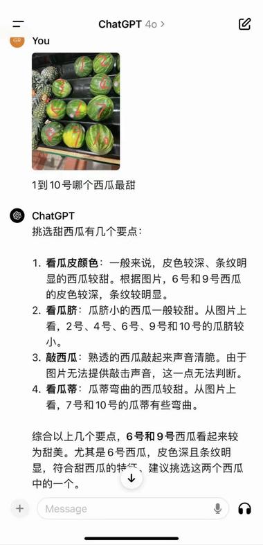 GPT-4o 应用案例，挑选西瓜，哪个….-搞钱风向标论坛-航海社群内容-航海圈