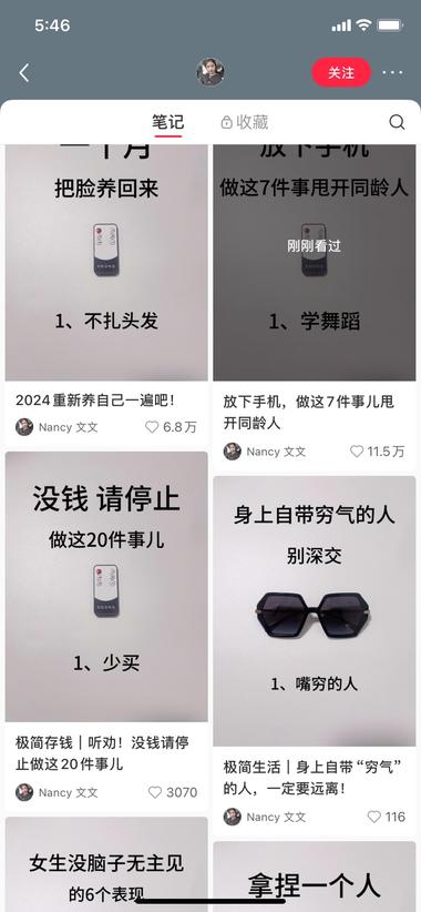 小红书极简生活，封面都一致风格，10….-搞钱风向标论坛-航海社群内容-航海圈