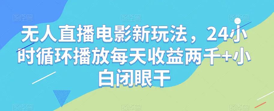 无人直播电影新玩法，24小时循环播放每天收益两千+小白闭眼干【揭秘】