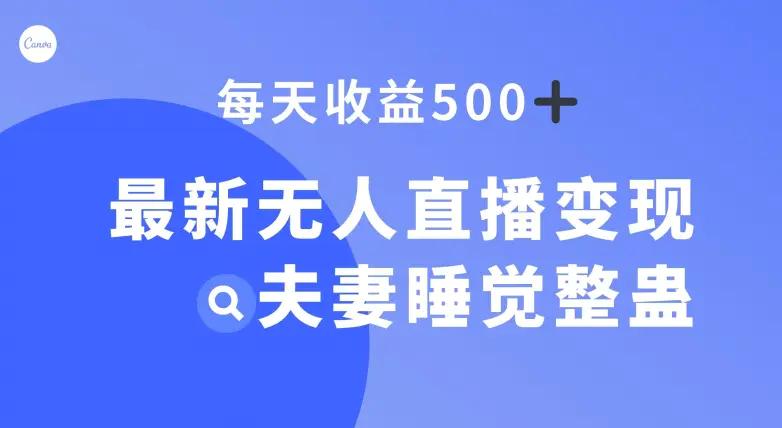 最新无人直播变现，夫妻睡觉整蛊，每天躺赚500+【揭秘】