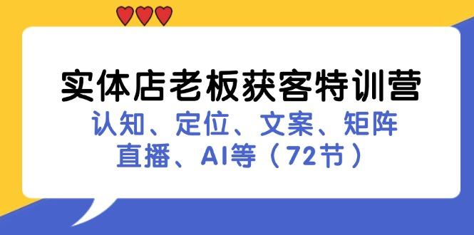 实体店老板获客特训营：认知、定位、文案、矩阵、直播、AI等（72节）-航海圈