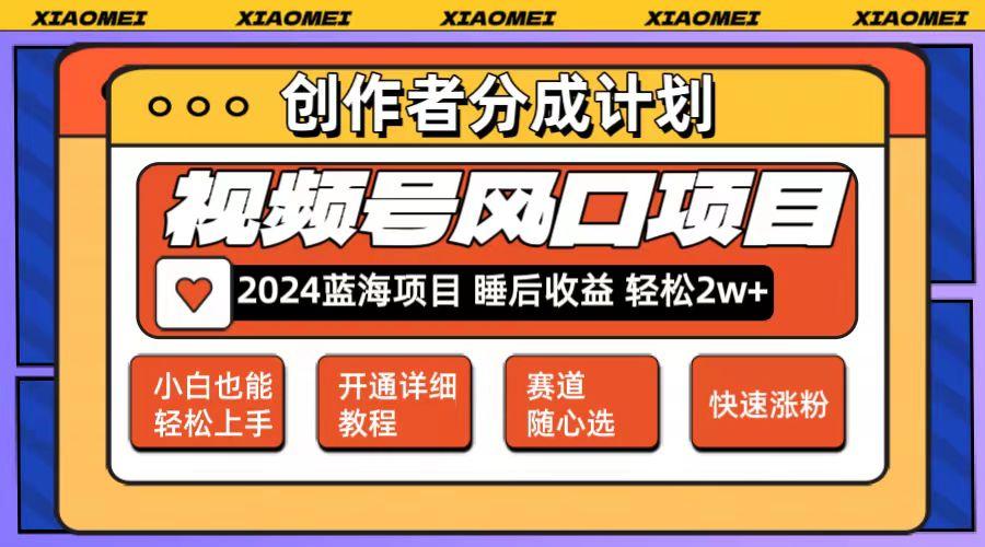 微信视频号大风口项目 轻松月入2w+ 多赛道选择，可矩阵，玩法简单轻松上手-航海圈