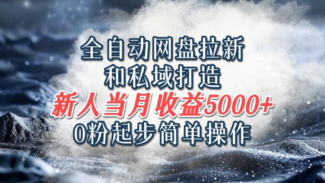 全自动网盘拉新和私域打造，0粉起步简单操作，新人入门当月收益5000以上-航海圈