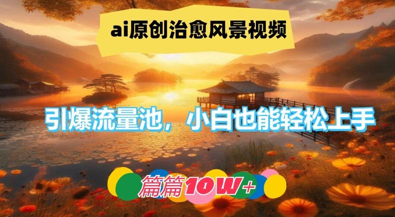 ai原创治愈风景视频，引爆流量池，小白也能轻松上手，篇篇10w+-航海圈