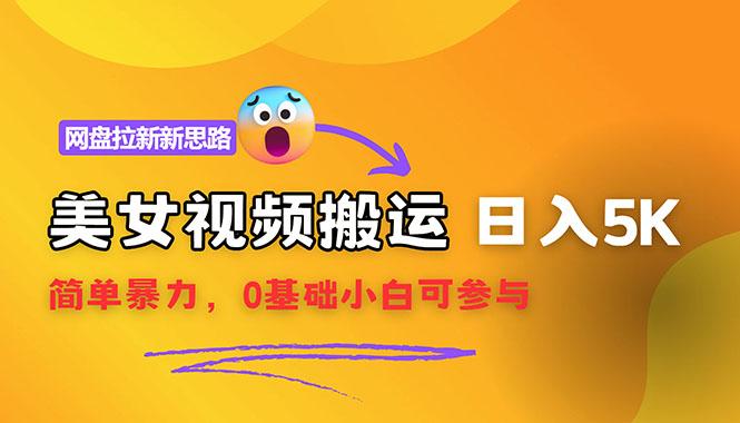 【新思路】视频搬运+网盘拉新，靠搬运每日5000+简单暴力，0基础小白可参与-航海圈