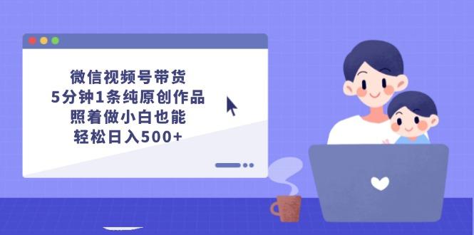 微信视频号带货，5分钟1条纯原创作品，照着做小白也能轻松日入500+-航海圈