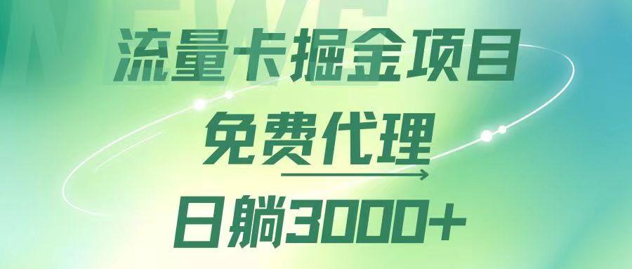 流量卡掘金代理，日躺赚3000+，变现暴力，多种推广途径-航海圈