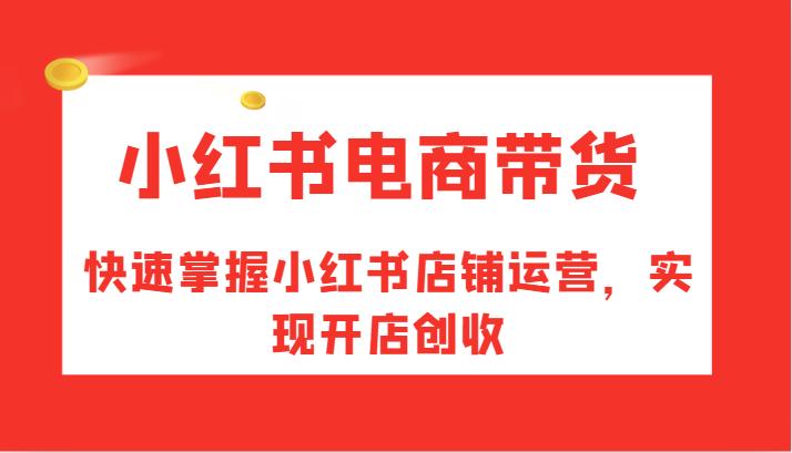 小红书电商带货，快速掌握小红书店铺运营，实现开店创收-航海圈