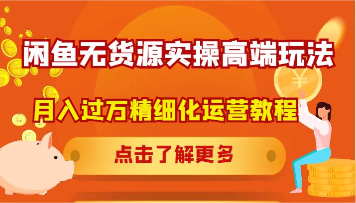 闲鱼无货源实操高端玩法，月入过万精细化运营教程-航海圈