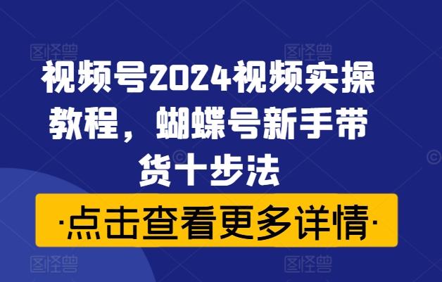 视频号2024视频实操教程，蝴蝶号新手带货十步法-航海圈