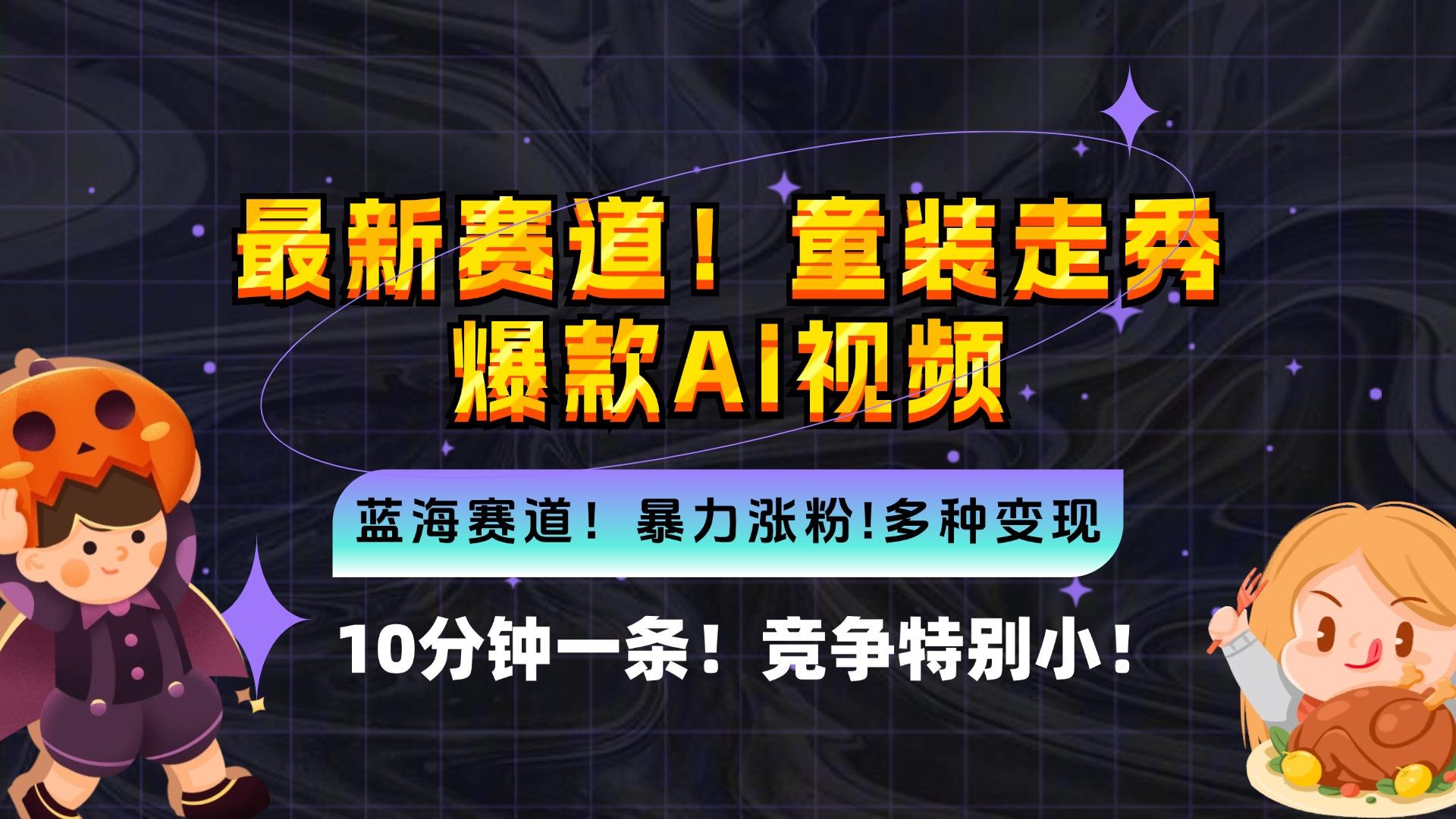 新蓝海赛道，童装走秀爆款Ai视频，10分钟一条 竞争小 变现机会超多，小…-航海圈