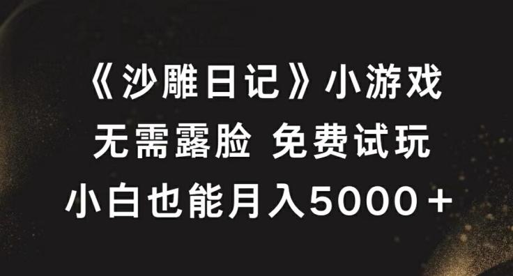 《沙雕日记》小游戏，无需露脸免费试玩，小白也能月入5000+-航海圈