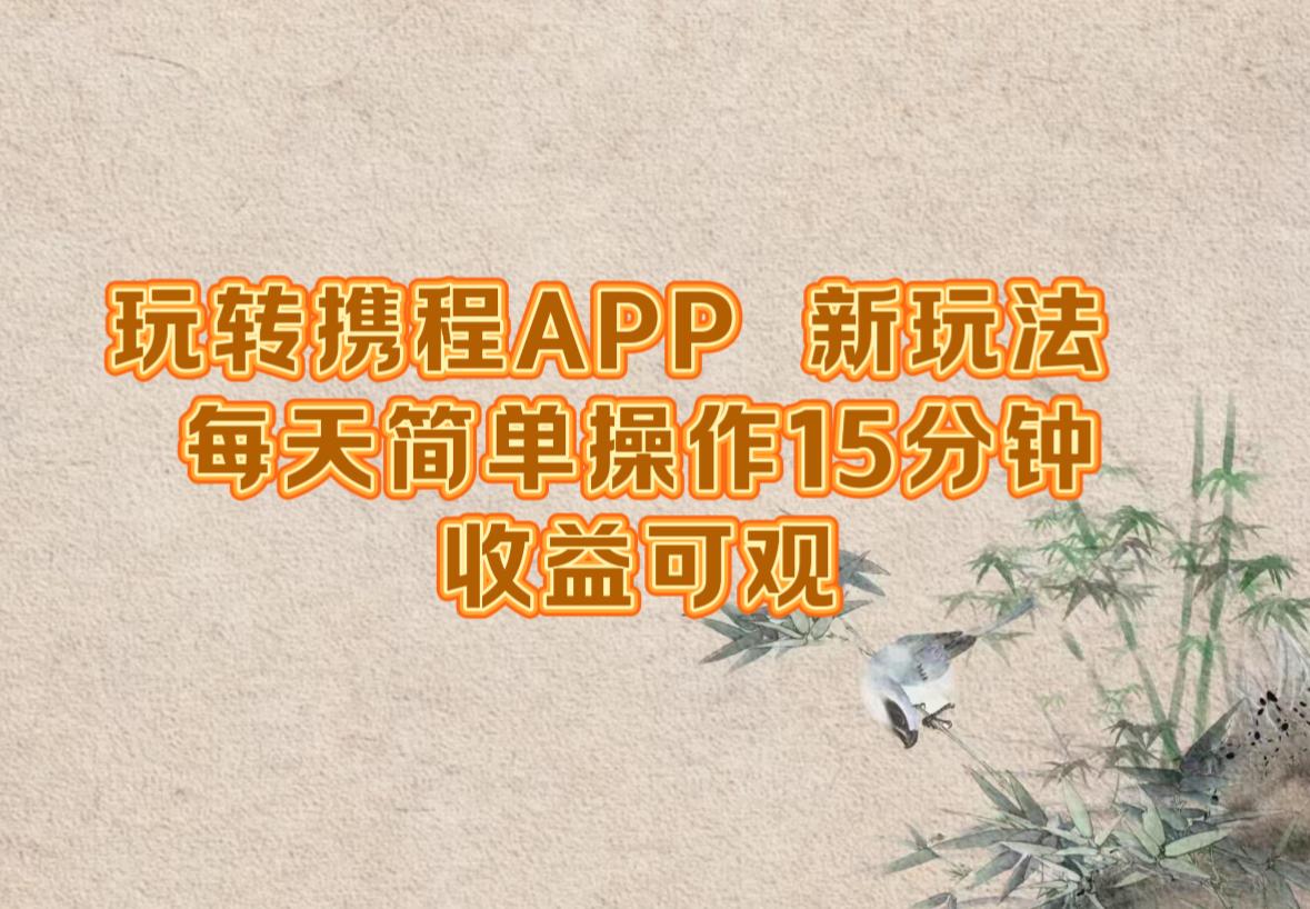 玩转携程APP，新玩法，每天简单操作15分钟，收益可观-航海圈