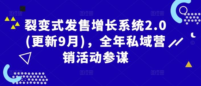 裂变式发售增长系统2.0(更新9月)，全年私域营销活动参谋-航海圈