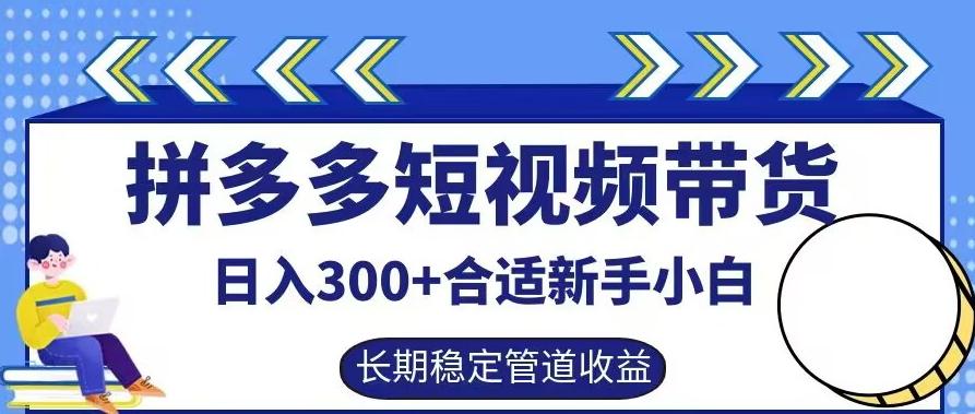 拼多多短视频带货日入300+有长期稳定被动收益，合适新手小白【揭秘】-航海圈