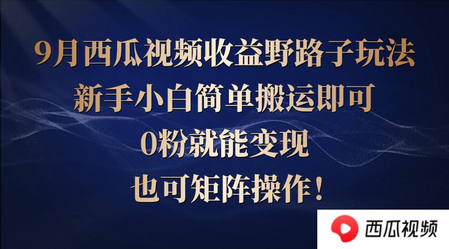 西瓜视频收益野路子玩法，新手小白简单搬运即可，0粉就能变现，也可矩…-航海圈