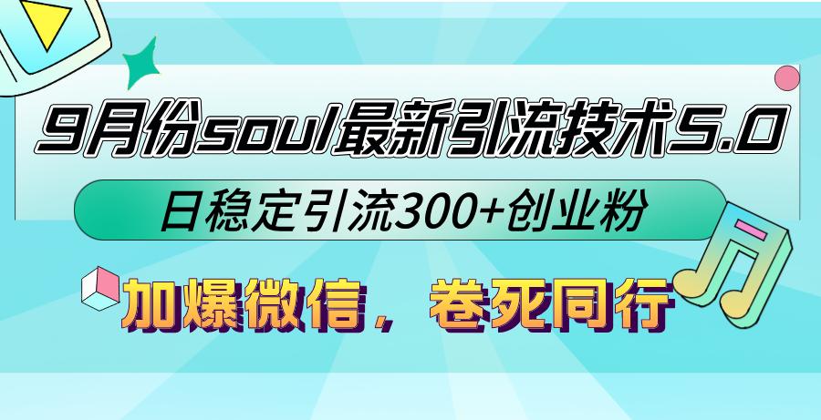 9月份soul最新引流技术5.0，日稳定引流300+创业粉，加爆微信，卷死同行-航海圈