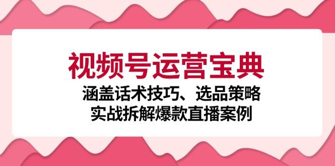 视频号运营宝典：涵盖话术技巧、选品策略、实战拆解爆款直播案例-航海圈