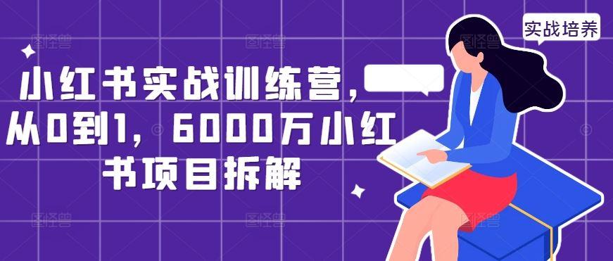 小红书实战训练营，从0到1，6000万小红书项目拆解-航海圈