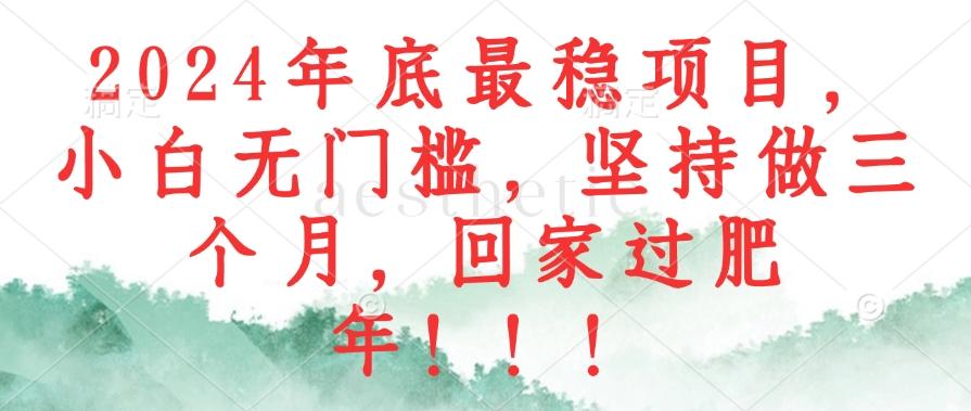 （12970期）2024年底最稳项目，小白无门槛，坚持做三个月，回家过肥年！！！-航海圈