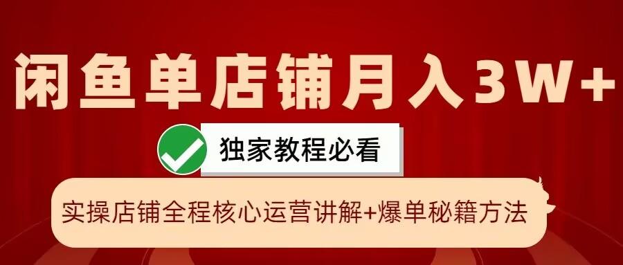 闲鱼单店铺月入3W+实操展示，爆单核心秘籍，一学就会-航海圈