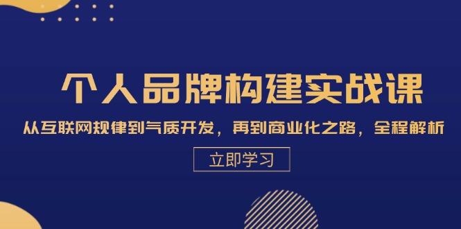 个人品牌构建实战课：从互联网规律到气质开发，再到商业化之路，全程解析-航海圈