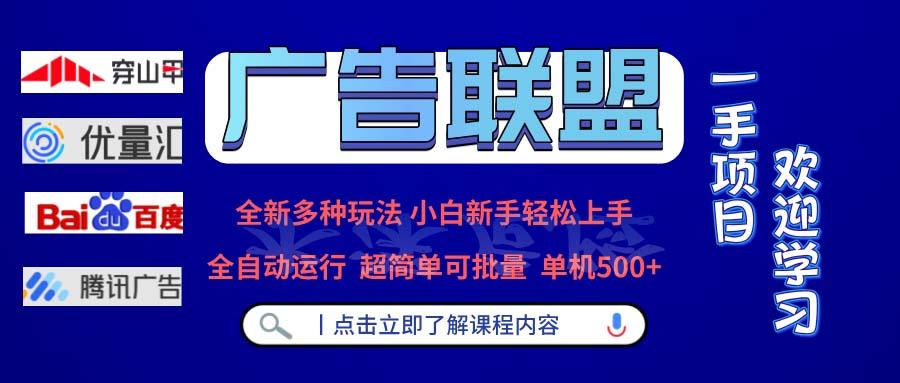 广告联盟 全新多种玩法 单机500+  全自动运行  可批量运行-航海圈