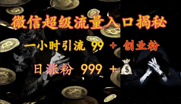 微信超级流量入口揭秘：一小时引流 99 + 创业粉，日涨粉 999 +-航海圈