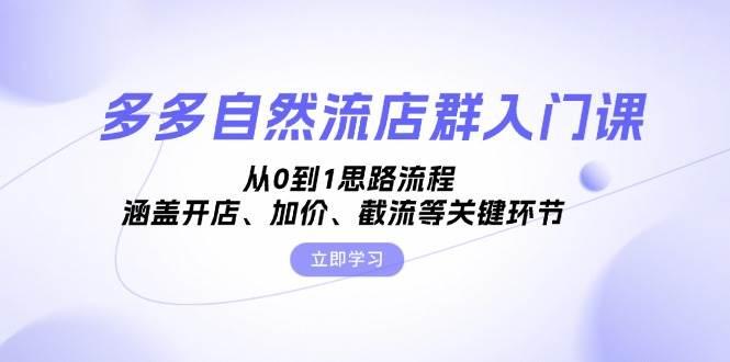 多多自然流店群入门课，从0到1思路流程，涵盖开店、加价、截流等关键环节-航海圈