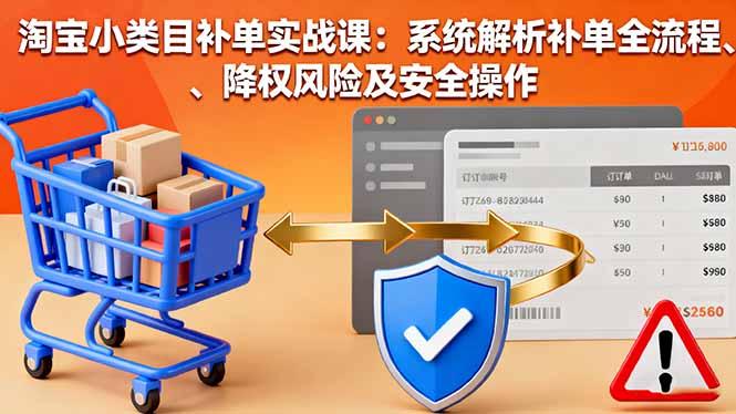 淘宝小类目补单实战课：系统解析补单全流程、降权风险及安全操作-航海圈