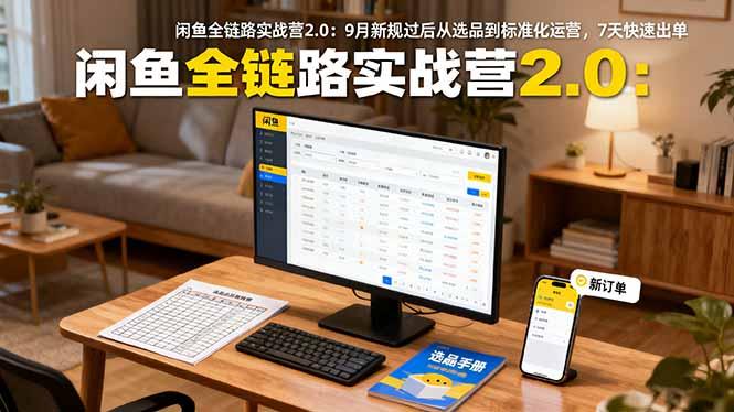 闲鱼全链路实战营2.0：9月新规过后从选品到标准化运营，7天快速出单-航海圈