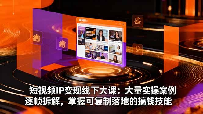 短视频IP变现线下大课：大量实操案例逐帧拆解，掌握可复制落地的搞钱技能-航海圈