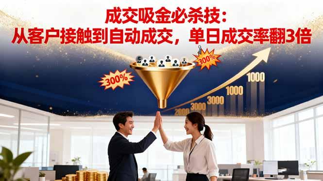 吸金成交营销必杀技：从客户接触到自动成交，单日成交率翻3倍-航海圈