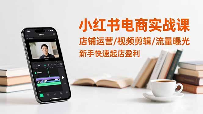 小红书电商实战课：店铺运营/视频剪辑/流量曝光，新手快速起店盈利-航海圈