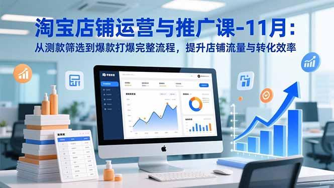 淘宝店铺运营与推广课-11月：从测款筛选到爆款打爆完整流程，提升店铺流量与转化效率-航海圈