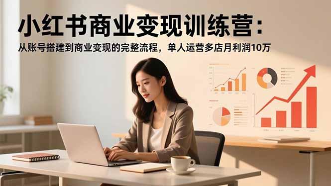 小红书商业变现训练营：从账号搭建到商业变现的完整流程，单人运营多店月利润10万-航海圈