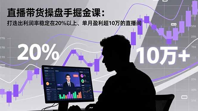直播带货操盘手掘金课：打造出利润率稳定在20%以上、单月盈利超10万的直播间-航海圈