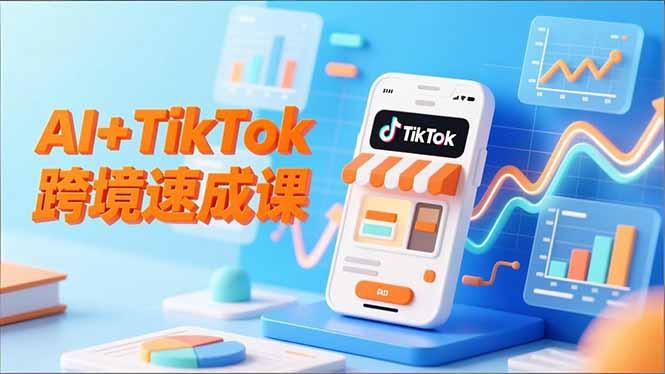 AI+TikTok跨境速成课，智能翻译、店铺定位、流程拆解，7天高效上线运营-航海圈