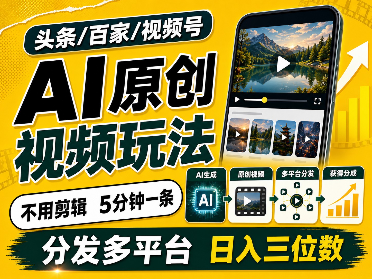 2026头条百家号升级玩法 5分钟一条原创视频 发多平台赚收-航海圈