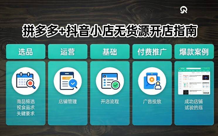 拼多多+抖音小店无货源开店，包括：选品、运营、基础、付费推广、爆款案例等(更新26年3月)-航海圈