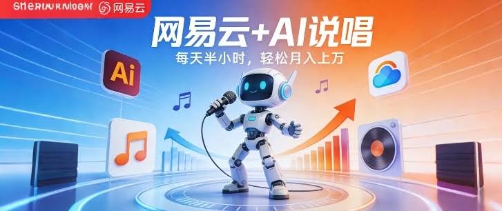 网易云+AI说唱，每天半小时，AI内容创作+流量变现，轻松月入1W-航海圈