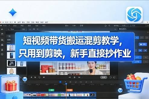 短视频带货搬运混剪教学，只用到剪映，新手直接抄作业-航海圈