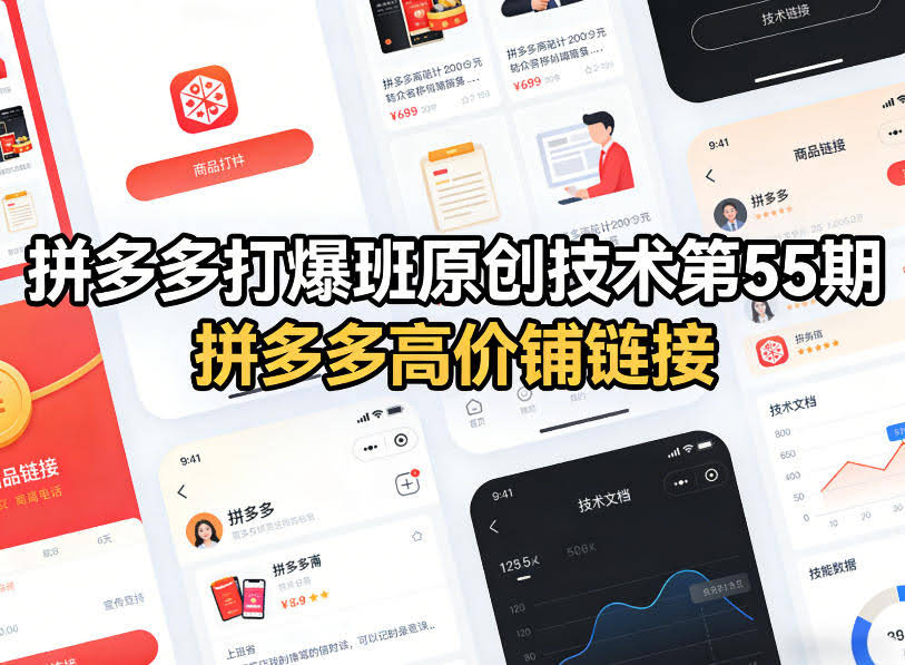 拼多多打爆班原创技术第55期，拼多多高价铺链接-航海圈