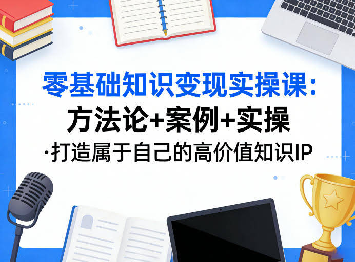 零基础知识变现实操课，方法论+案例+实操，打造属于自己的高价值知识IP-航海圈