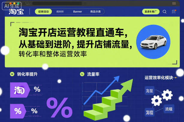 淘宝开店运营教程直通车,从基础到进阶,提升店铺流量,转化率和整体运营效率(更新26年3月24日)-航海圈