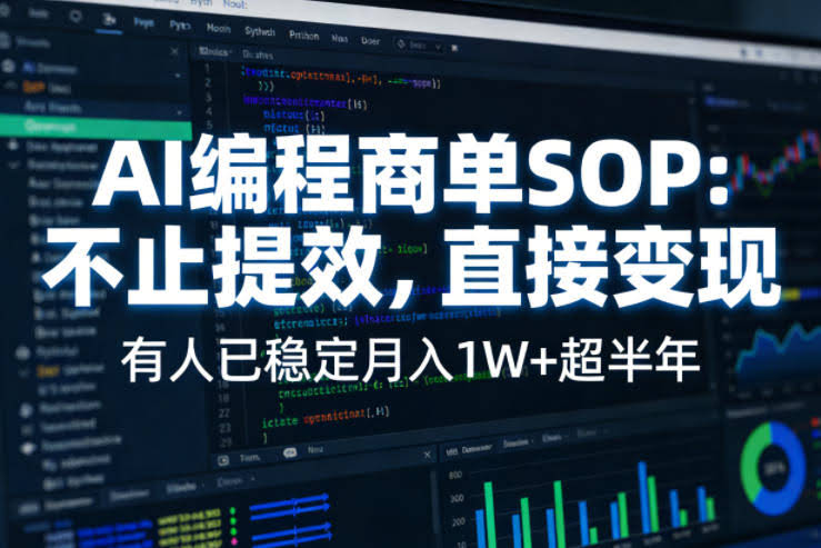 AI编程商单SOP，AI编程不能只给工作提效，还要直接变现，有人已经稳定月入1W+半年了-航海圈