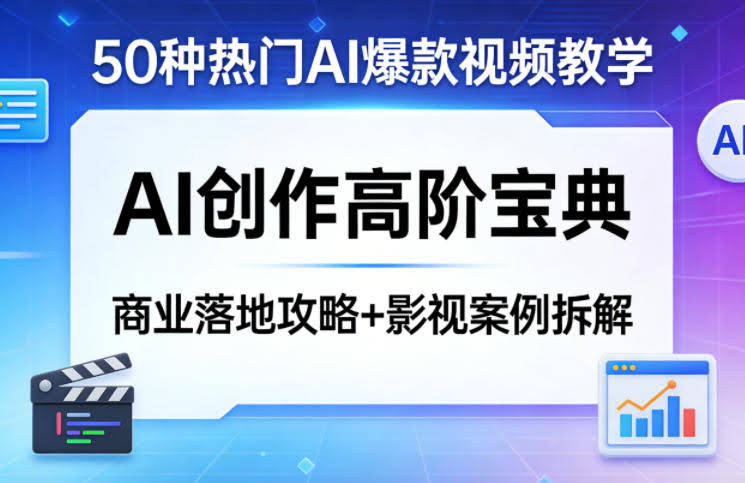 50种热门AI爆款视频教学，AI创作高阶宝典，商业落地攻略+影视案例拆解-航海圈